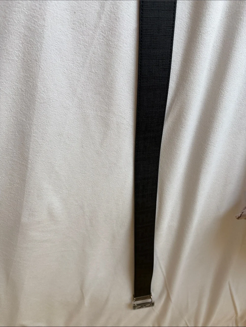 Fendi Black Leather Belt with Silver F-Logo Buckle